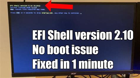 stuck on EFI Shell screen 2.00 .